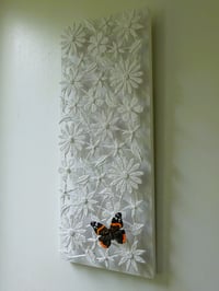 Image 2 of White Flowers Wall Sculpture