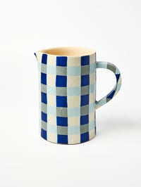 Image 1 of Indigo Check Jug