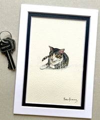 Image 1 of TINY custom pet watercolor painting 100%handmade