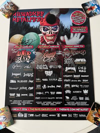 Image 1 of GREEN JELLŸ, JOHN BUSH, MINISTRY, ALL SHALL PERISH, ACID BATH ETC. SIGNED 18X24 FULL COLOR POSTER