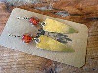 Image 1 of Vintage glass brass earrings/ n1
