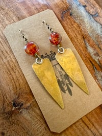 Image 7 of Vintage glass brass earrings/ n1