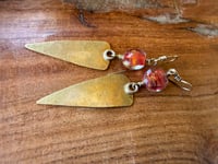 Image 6 of Vintage glass brass earrings/ n1