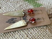 Image 8 of Vintage glass brass earrings/ n1