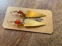 Image 9 of Vintage glass brass earrings/ n1