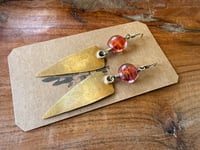 Image 10 of Vintage glass brass earrings/ n1