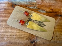 Image 11 of Vintage glass brass earrings/ n1