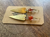 Image 13 of Vintage glass brass earrings/ n1