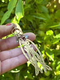 Image 6 of Brass fish and Aquamarine earrings 
