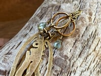 Image 10 of Brass fish and Aquamarine earrings 