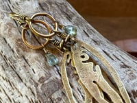 Image 11 of Brass fish and Aquamarine earrings 