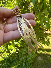 Image 15 of Brass fish and Aquamarine earrings 