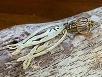 Image 19 of Brass fish and Aquamarine earrings 