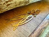Image 23 of Brass fish and Aquamarine earrings 