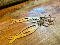 Image 25 of Brass fish and Aquamarine earrings 