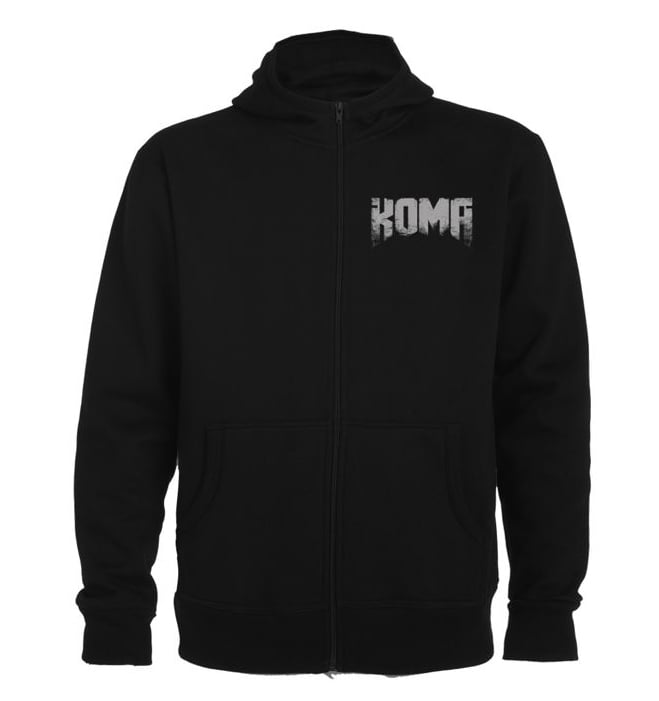 Chaqueta negra capucha y cremallera "Koma"
