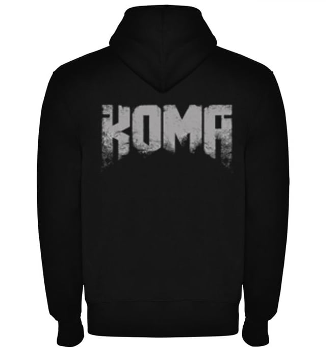 Chaqueta negra capucha y cremallera "Koma"