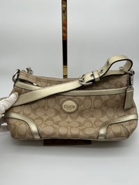 Image 1 of Coach CC Canvas Gold Leather Shoulder/Crossbody Bag