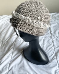 Image 4 of grey lacy hats