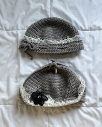 Image 2 of grey lacy hats