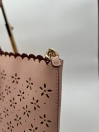 Image 8 of Coach Light Pink Floral Perforated Tote Bag