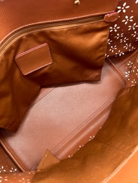 Image 19 of Coach Light Pink Floral Perforated Tote Bag