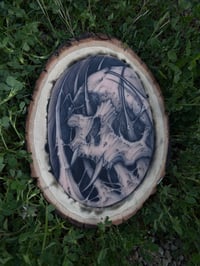 Wooden tattoo skull