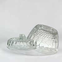 Image 6 of Bonbonnière ou sucrier en verre transparent vintage avec couvercle 1960s  