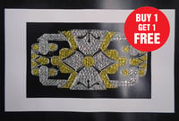 Image 1 of Art Deco Canary Diamond and White Diamond Brooch (style A)