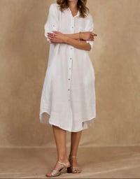 Image 2 of NAÏS Linen Dress – White