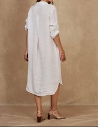 Image 3 of NAÏS Linen Dress – White