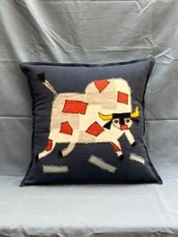 Image 1 of Cream Bull Cushion Cover