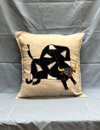 Image 1 of Navy Bull Cushion Cover