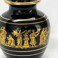 Image 7 of Vase grec en céramique noire et or 24 carats scène mythologique Vase Spyropoulos vintage