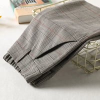 Image 1 of Tailored Plaid Tapered Trousers