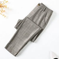 Image 3 of Tailored Plaid Tapered Trousers
