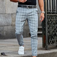 Image 4 of Slim Fit Plaid Trousers