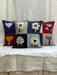 Image 3 of Checkerboard Flowers 1 Cushion Cover