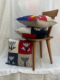 Image 3 of Checkerboard Flowers 3 Cushion Cover