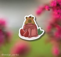 Capybara Strawberry Pudding Sticker