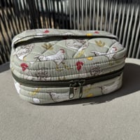 Image 1 of Chicken Print Quilted Cosmetic Bag