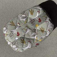 Image 2 of Chicken Print Quilted Cosmetic Bag