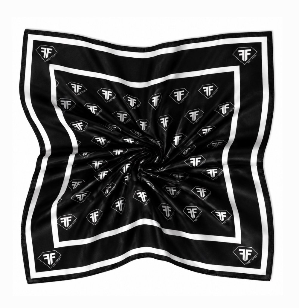 Signature Monogram Black Scarf