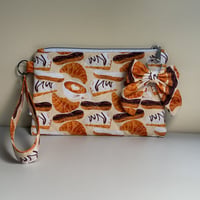 Image 2 of Coffee & Croissant Wristlet Pouch