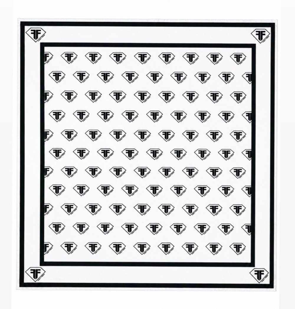 Signature Monogram White Scarf