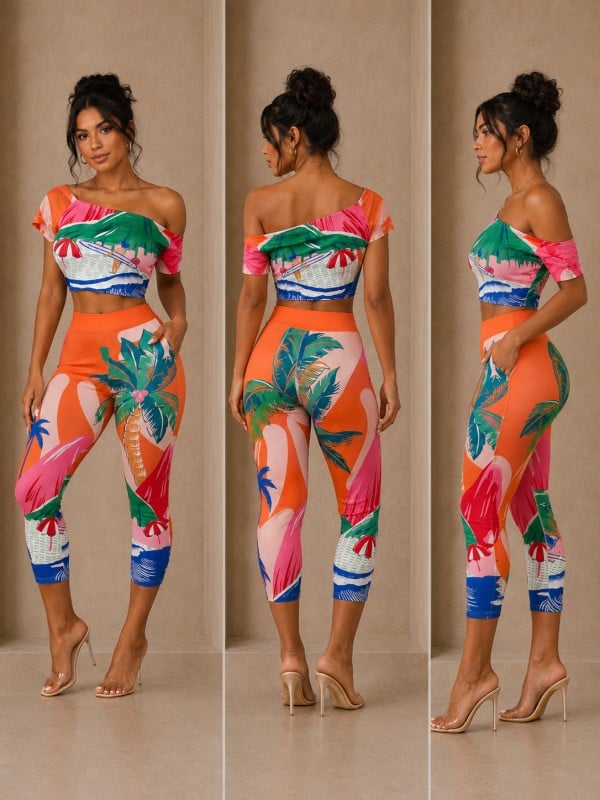 Image of PALM BEACH CAPRI SET