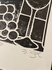 Image 4 of White Line Watercolor Print - Wine for One