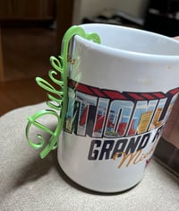 Image 1 of Personalized 3D Printed Cup Charm | Custom Name Mug Clip | Coffee Cup Accessory