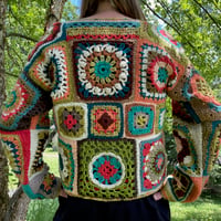 Image 2 of 047 - Medium - Granny Square Chartruse Orange