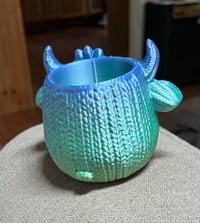 Image 2 of 3D Printed Highland Cow Succulent Planter | Cute Cow Plant Pot | Small Desk Planter 